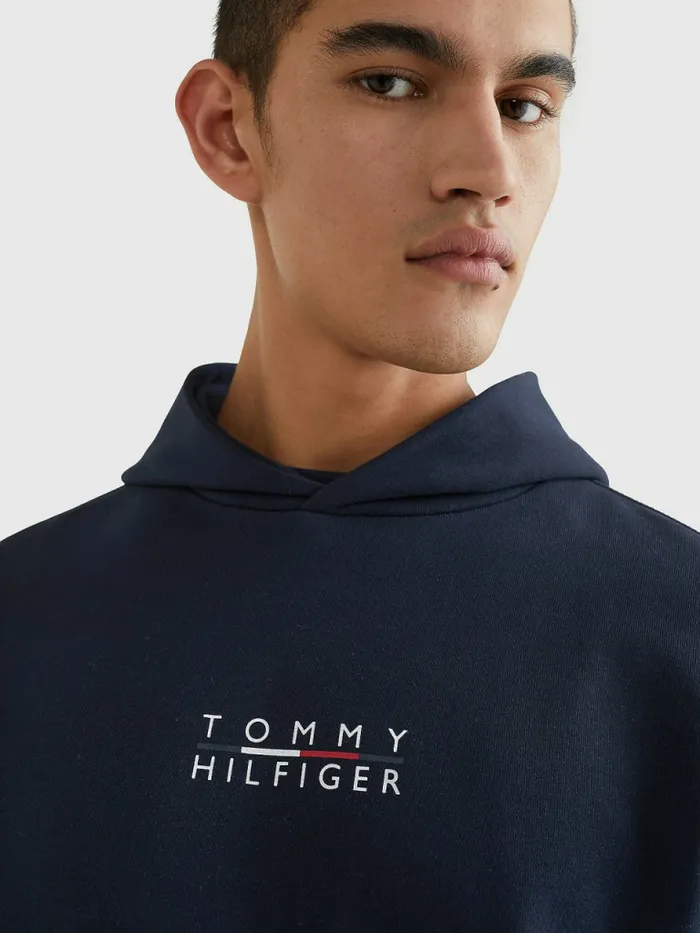 Tommy Hilfiger Logo Embroidery Hoody Desert Sky Mens Sweatshirts and Hoodies Gift for Friend