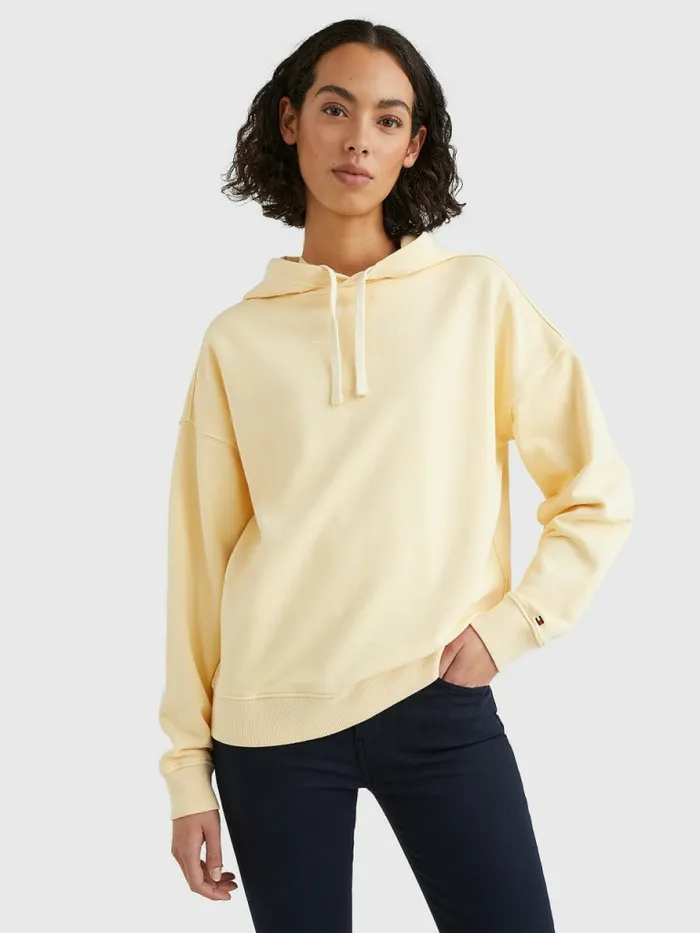 Tommy Hilfiger Logo Embroidery Relaxed Fit Hoody Lemon Twist Womens Sweatshirts and Hoodies Cheap On Sale Tommy Hilfiger Logo Embroidery Relaxed Fit Hoody Lemon Twist Womens Sweatshirts and Hoodies Cheap On Sale