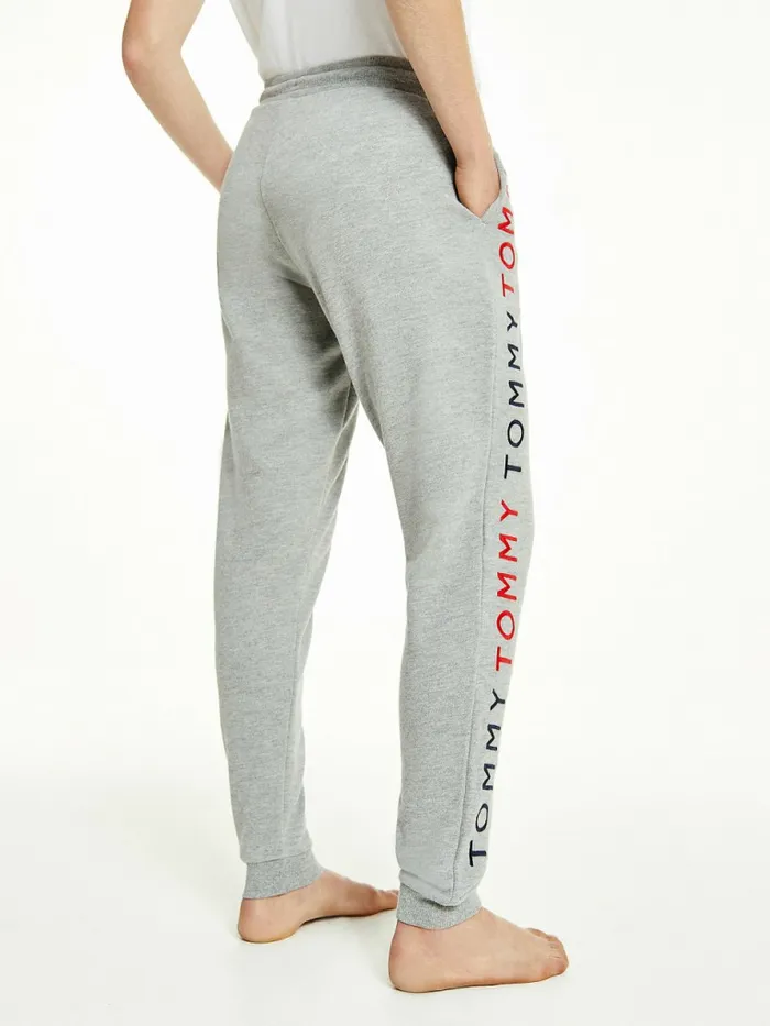 Tommy Hilfiger Logo Embroidery Tapered Joggers Medium Grey Heather Womens Trousers