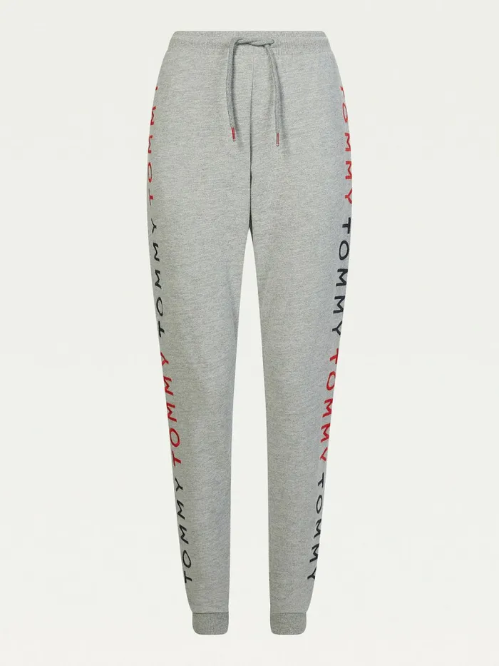 Tommy Hilfiger Logo Embroidery Tapered Joggers Medium Grey Heather Womens Trousers