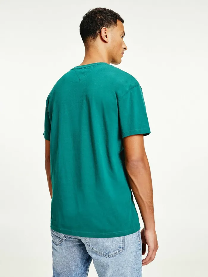 Tommy Hilfiger Logo Flag Patch TShirt Rural Green Mens TShirts Fashion
