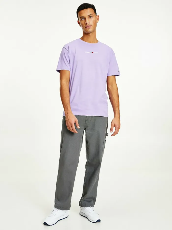 Tommy Hilfiger Logo Flag Patch TShirt Violet Viola Mens TShirts Popular