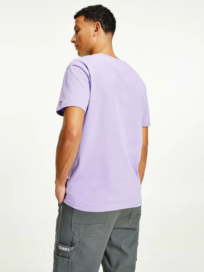 Tommy Hilfiger Logo Flag Patch TShirt Violet Viola Mens TShirts Popular
