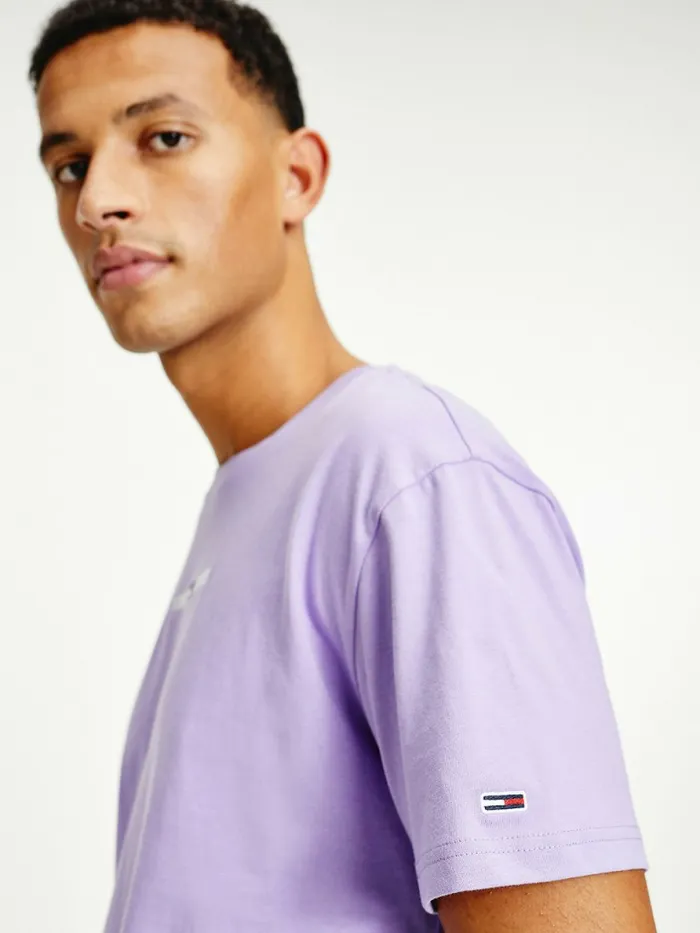 Tommy Hilfiger Logo Flag Patch TShirt Violet Viola Mens TShirts Popular