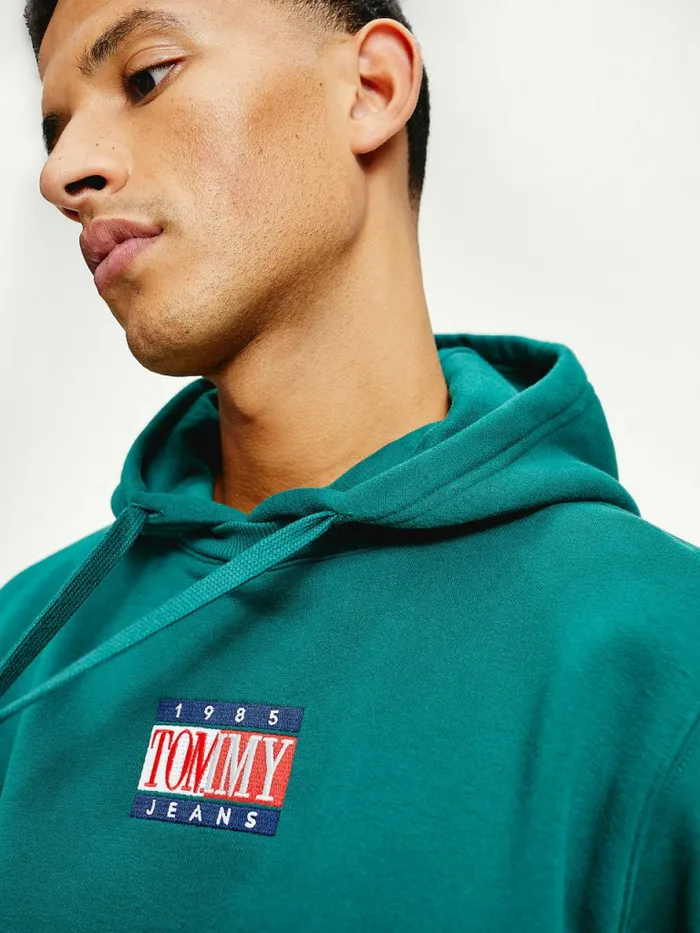 Tommy Hilfiger Logo Hoody Rural Green Mens Sweatshirts and Hoodies On Sale