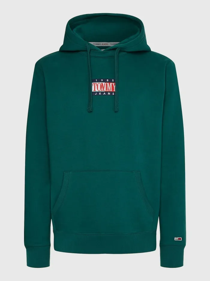 Tommy Hilfiger Logo Hoody Rural Green Mens Sweatshirts and Hoodies On Sale