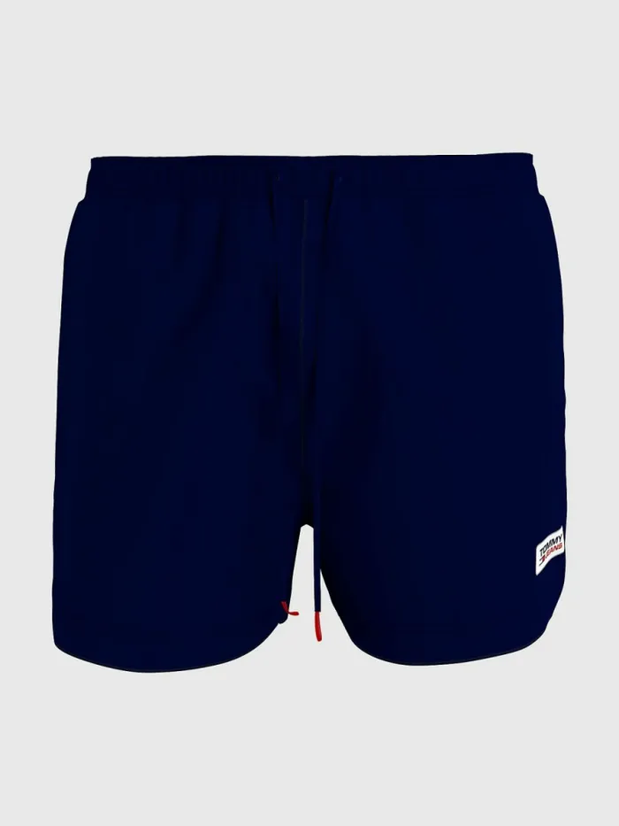 Tommy Hilfiger Logo Patch Mid Length Swim Shorts Desert Sky Mens Swimwear Fashion