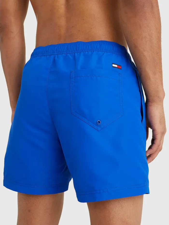 Tommy Hilfiger Logo Patch Mid Length Swim Shorts Ultra Blue Mens Swimwear For Sale