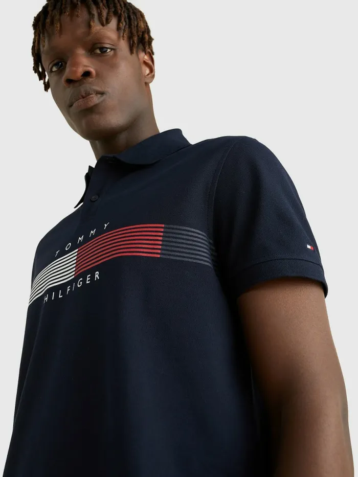 Tommy Hilfiger Logo Polo Desert Sky Mens Polo Shirts On Sale
