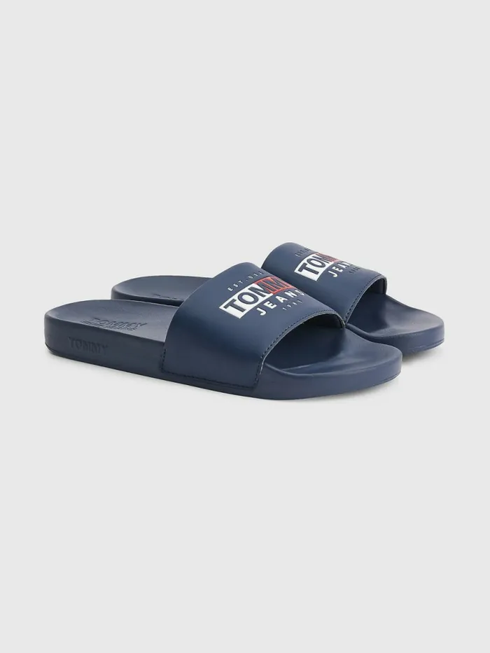 Tommy Hilfiger Logo Pool Slides Twilight Navy Mens Sandals Sliders and Flip Flops Near Me Tommy Hilfiger Logo Pool Slides Twilight Navy Mens Sandals Sliders and Flip Flops Near Me