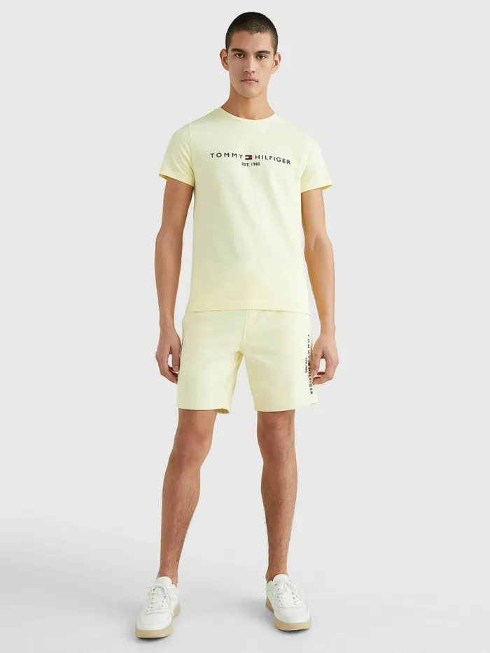 Tommy Hilfiger Logo Print TShirt Lemon Twist Mens TShirts On Sale