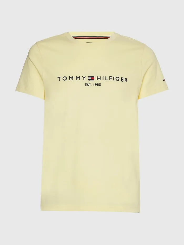 Tommy Hilfiger Logo Print TShirt Lemon Twist Mens TShirts On Sale
