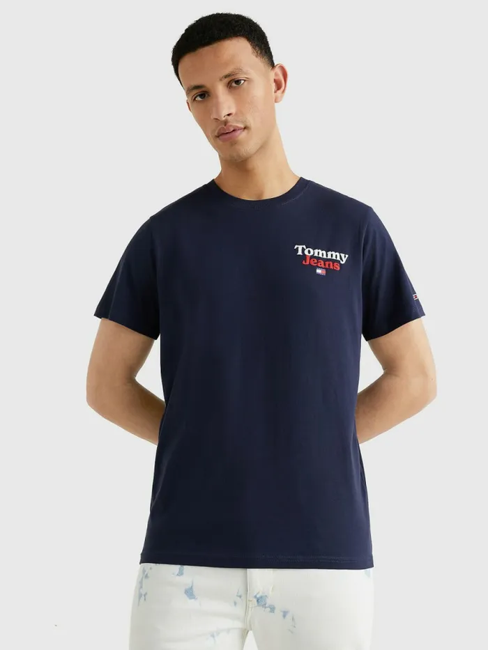 Tommy Hilfiger Logo Print TShirt Twilight Navy Mens TShirts Casaul
