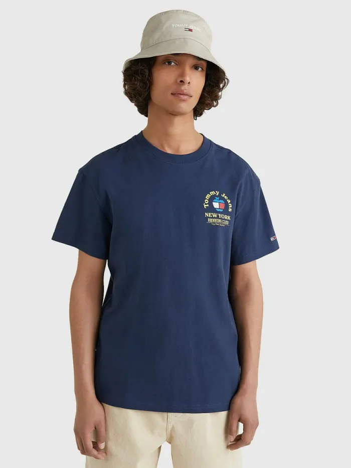 Tommy Hilfiger Logo Recycled Cotton TShirt Twilight Navy Mens TShirts Fashion Tommy Hilfiger Logo Recycled Cotton TShirt Twilight Navy Mens TShirts Fashion