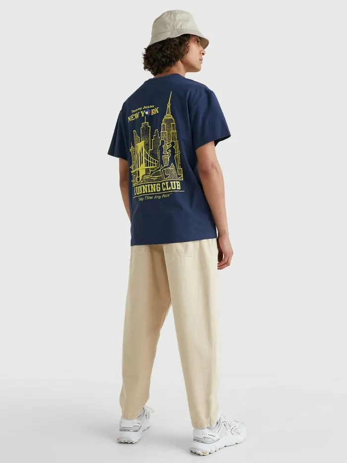 Tommy Hilfiger Logo Recycled Cotton TShirt Twilight Navy Mens TShirts Fashion