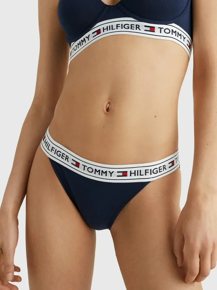 Tommy Hilfiger Logo Stretch Cotton Briefs Navy Blazer Womens Essentials