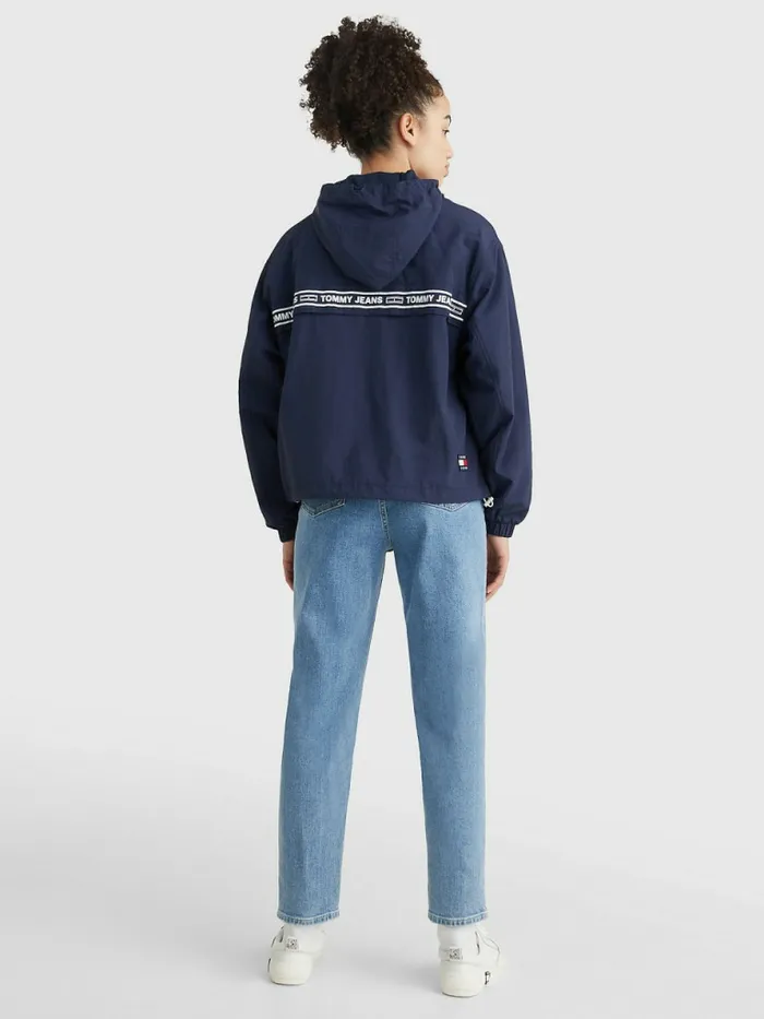 Tommy Hilfiger Logo Tape Chicago Windbreaker Twilight Navy Womens Coats and Jackets Cheap On Sale