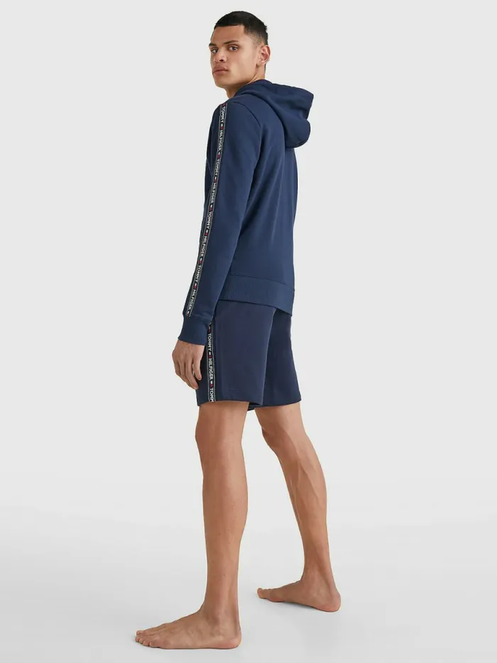 Tommy Hilfiger Logo Tape Hoody Navy Blazer Mens Loungewear and Nightwear