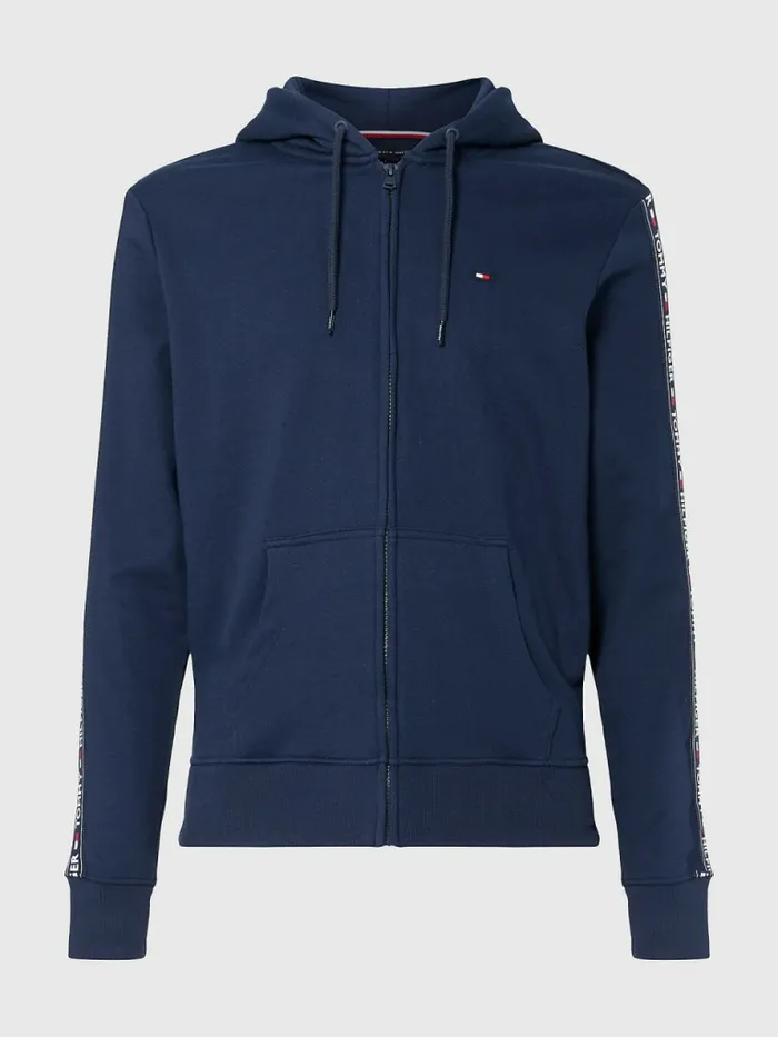 Tommy Hilfiger Logo Tape Hoody Navy Blazer Mens Loungewear and Nightwear