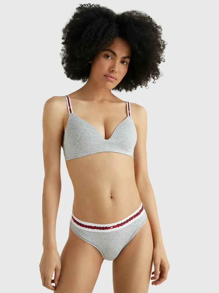 Tommy Hilfiger Logo Tape Waistband Briefs Mid Grey Heather Womens Lingerie