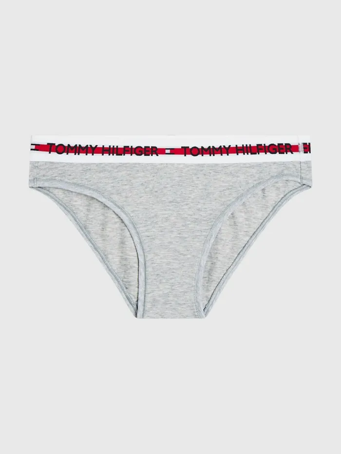 Tommy Hilfiger Logo Tape Waistband Briefs Mid Grey Heather Womens Lingerie