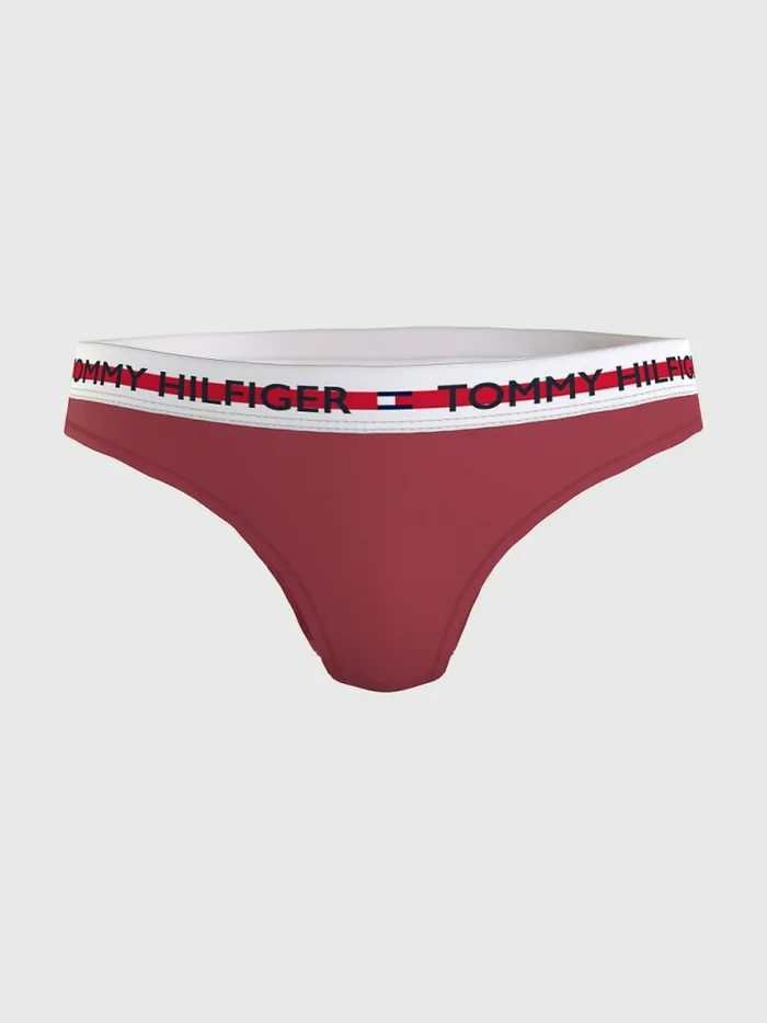 Tommy Hilfiger Logo Tape Waistband Briefs Ruby Dream Womens Lingerie