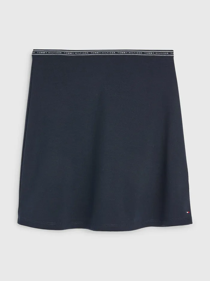 Tommy Hilfiger Logo Tape Waistband Mini Skirt Desert Sky Girls Trousers Shorts and Skirts On Sale Tommy Hilfiger Logo Tape Waistband Mini Skirt Desert Sky Girls Trousers Shorts and Skirts On Sale