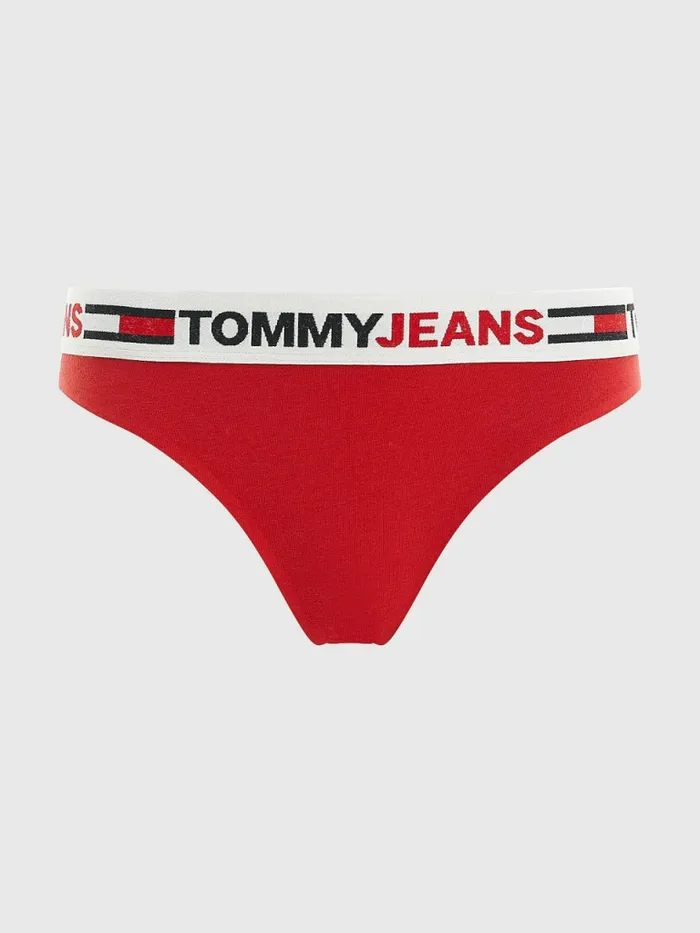 Tommy Hilfiger Logo Waistband Brazilian Briefs Primary Red Womens Lingerie
