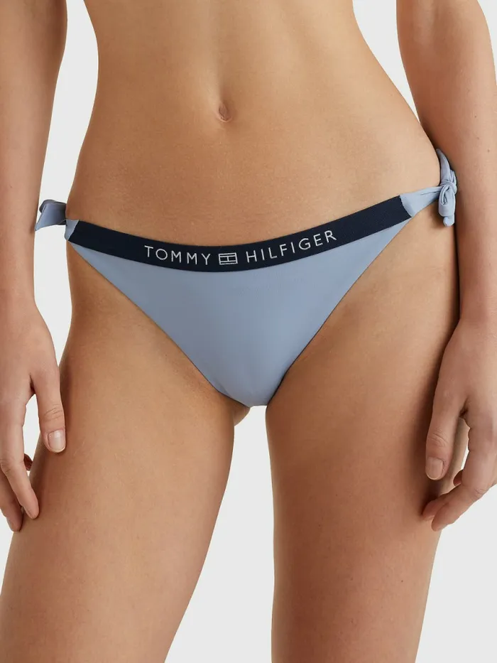 Tommy Hilfiger Logo Waistband Cheeky Fit Bikini Bottoms Daybreak Blue Womens Swimwear Popular Tommy Hilfiger Logo Waistband Cheeky Fit Bikini Bottoms Daybreak Blue Womens Swimwear Popular