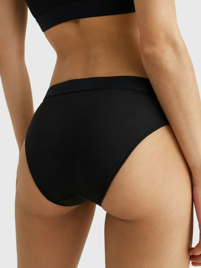 Tommy Hilfiger Logo Waistband Stretch Cotton Briefs Black Womens Essentials