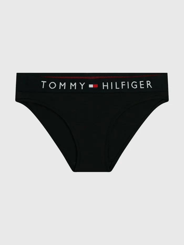 Tommy Hilfiger Logo Waistband Stretch Cotton Briefs Black Womens Essentials