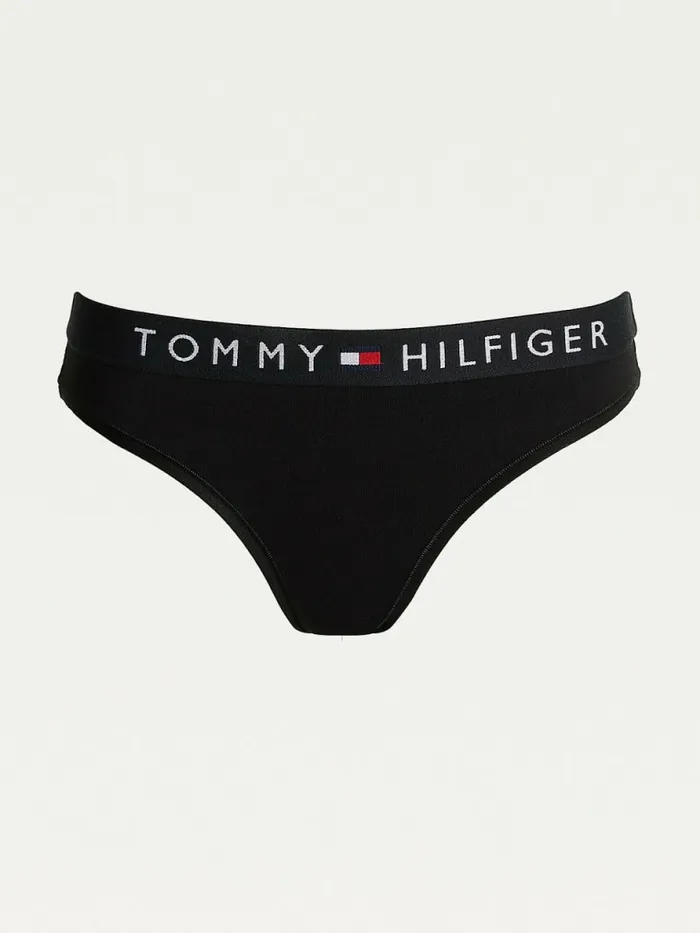Tommy Hilfiger Logo Waistband Stretch Cotton Briefs Black Womens Essentials