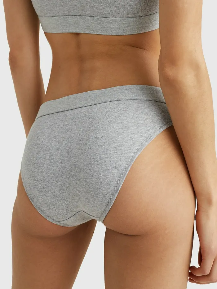 Tommy Hilfiger Logo Waistband Stretch Cotton Briefs Grey Heather Womens Essentials