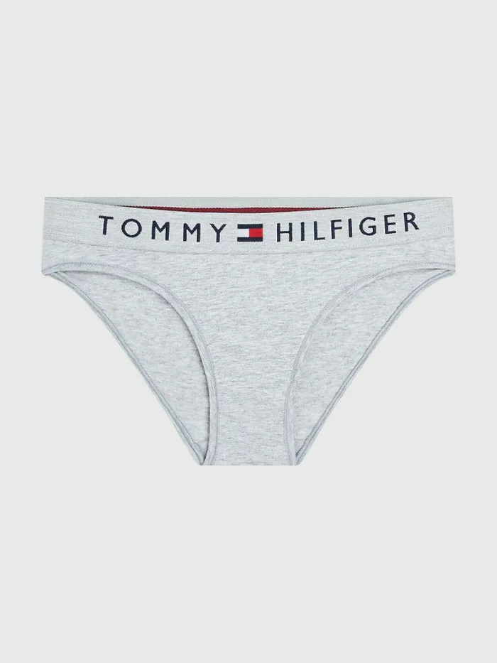 Tommy Hilfiger Logo Waistband Stretch Cotton Briefs Grey Heather Womens Essentials