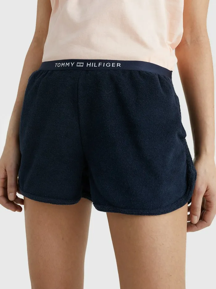 Tommy Hilfiger Logo Waistband Terry Shorts Desert Sky Womens Swimwear Cheap On Sale Tommy Hilfiger Logo Waistband Terry Shorts Desert Sky Womens Swimwear Cheap On Sale