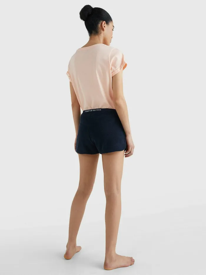 Tommy Hilfiger Logo Waistband Terry Shorts Desert Sky Womens Swimwear Cheap On Sale