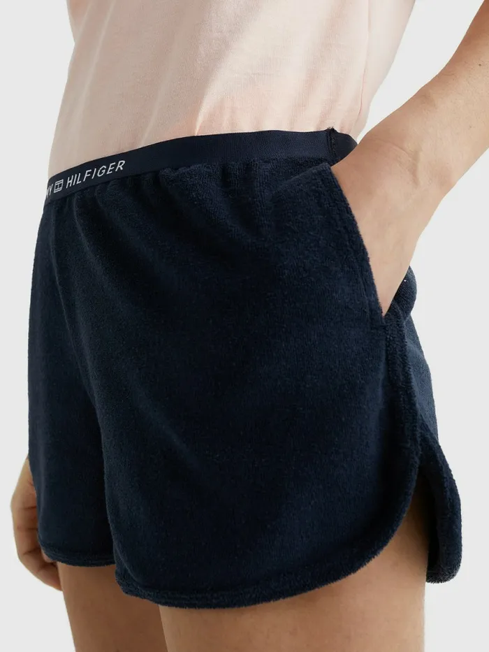 Tommy Hilfiger Logo Waistband Terry Shorts Desert Sky Womens Swimwear Cheap On Sale