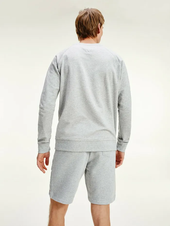 Tommy Hilfiger Long Sleeve Crew Neck Sweatshirt Grey Heather Mens Essentials