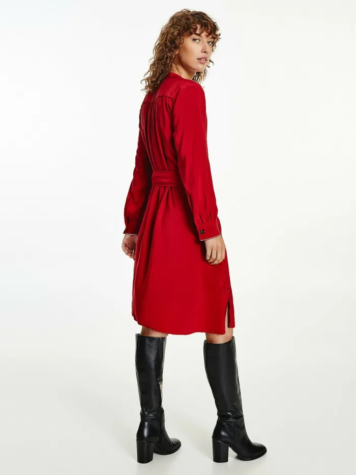Tommy Hilfiger Long Sleeve Knee Length Shift Dress Regatta Red Womens Dresses and Jumpsuits Cheap On Sale