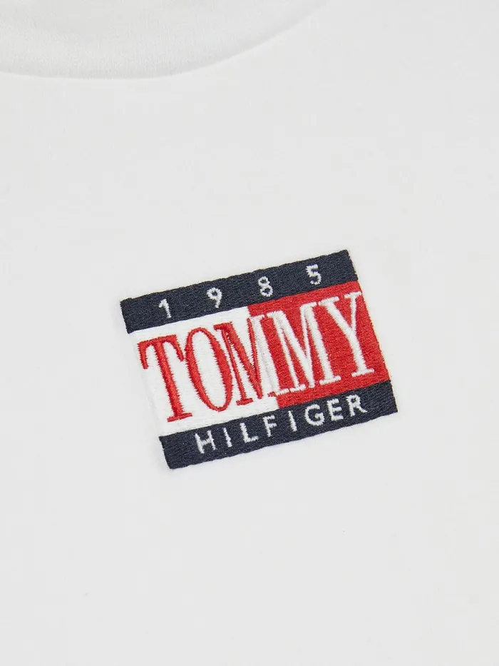 Tommy Hilfiger Long Sleeve Organic Cotton Logo TShirt White Boys TShirts and Polos Casaul