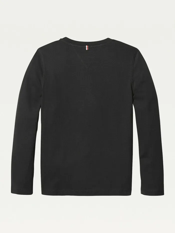 Tommy Hilfiger LongSleeve Organic Cotton TShirt Meteorite Girls Tops and TShirts Popular