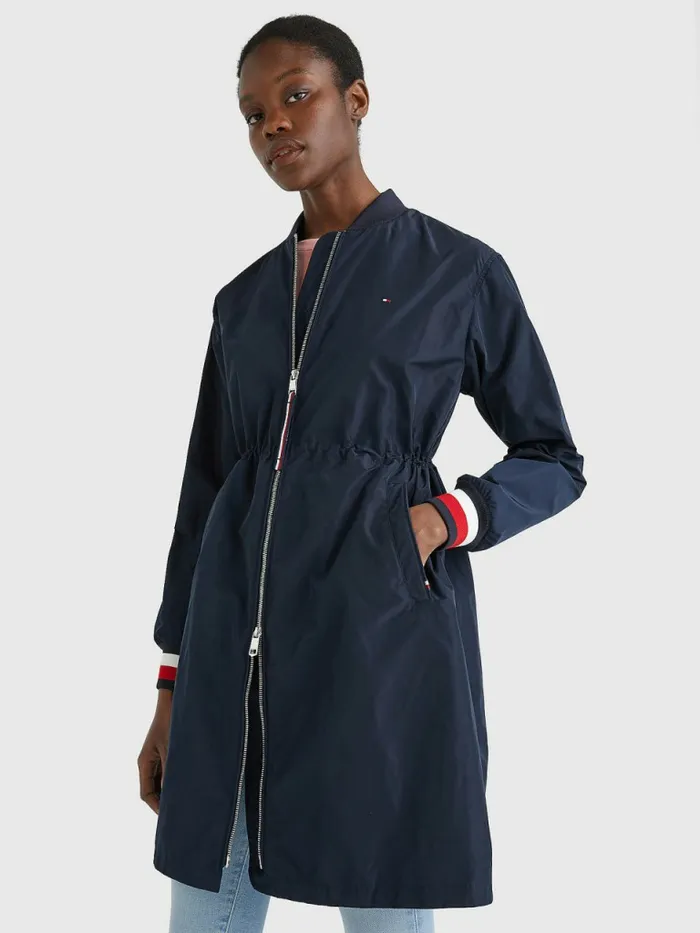 Tommy Hilfiger Longline Bomber Coat Desert Sky Womens Coats and Jackets Gift 4 You Tommy Hilfiger Longline Bomber Coat Desert Sky Womens Coats and Jackets Gift 4 You