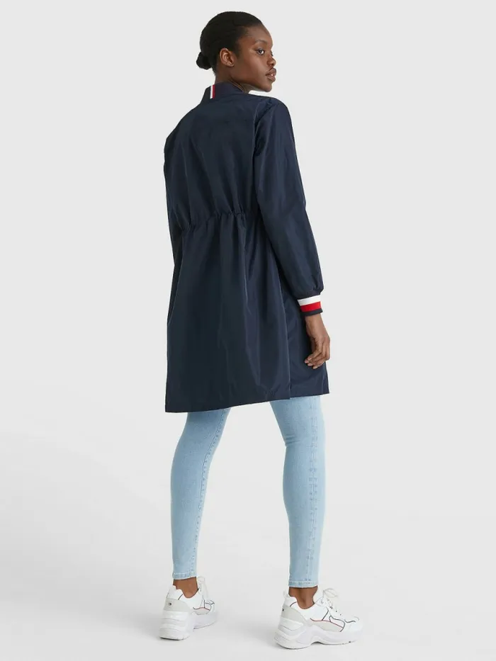 Tommy Hilfiger Longline Bomber Coat Desert Sky Womens Coats and Jackets Gift 4 You