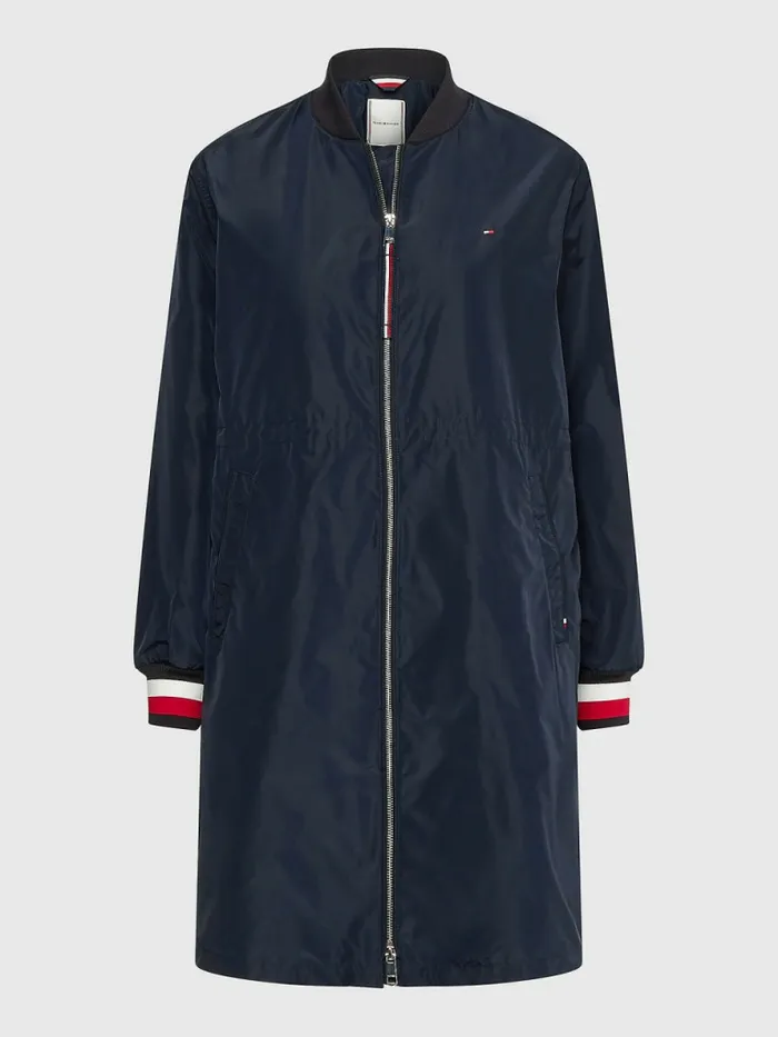 Tommy Hilfiger Longline Bomber Coat Desert Sky Womens Coats and Jackets Gift 4 You