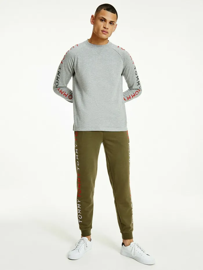 Tommy Hilfiger Lounge Embroidery Track Sweatshirt Medium Grey Heather Mens Sweatshirts and Hoodies Gift 4 You