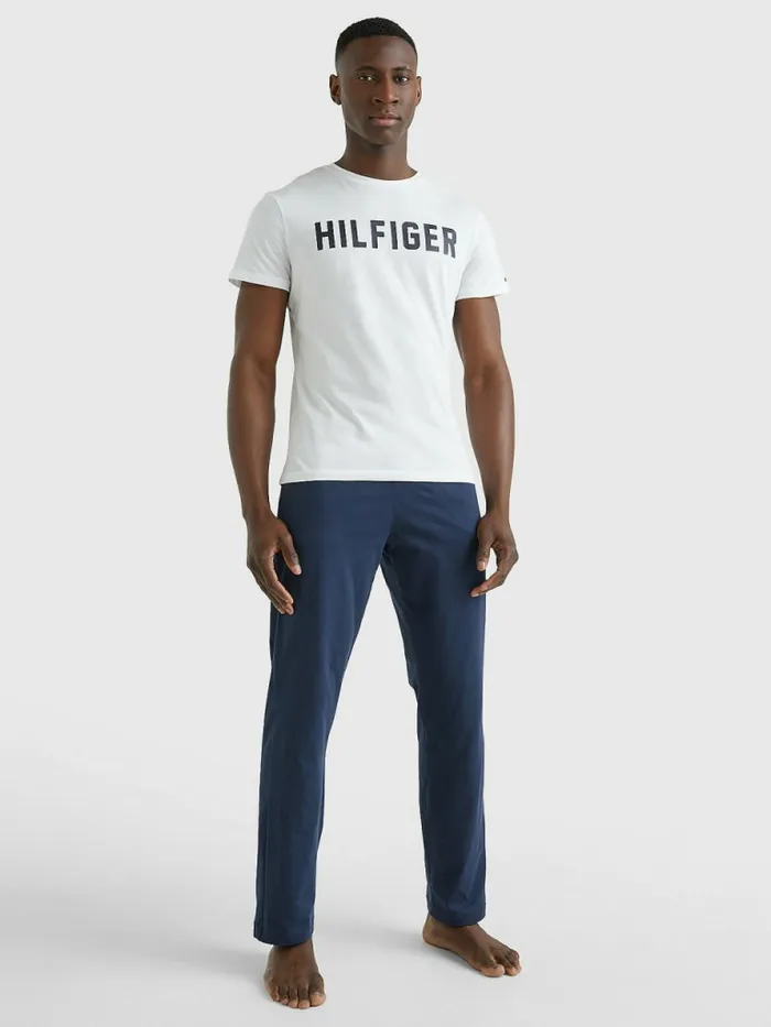 Tommy Hilfiger Lounge Logo Organic Cotton TShirt White Mens Essentials