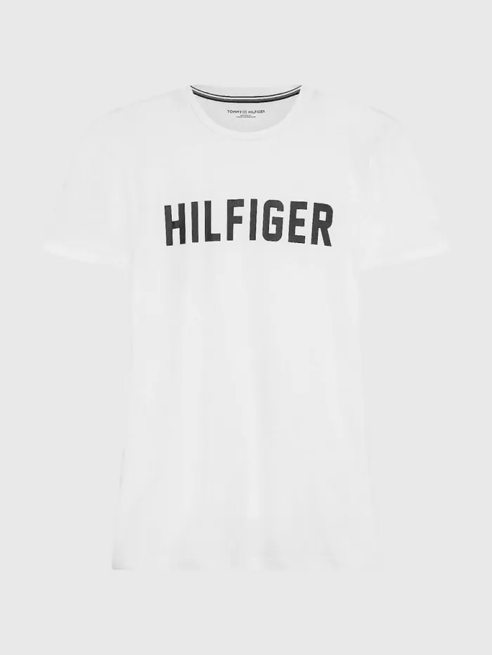 Tommy Hilfiger Lounge Logo Organic Cotton TShirt White Mens Essentials