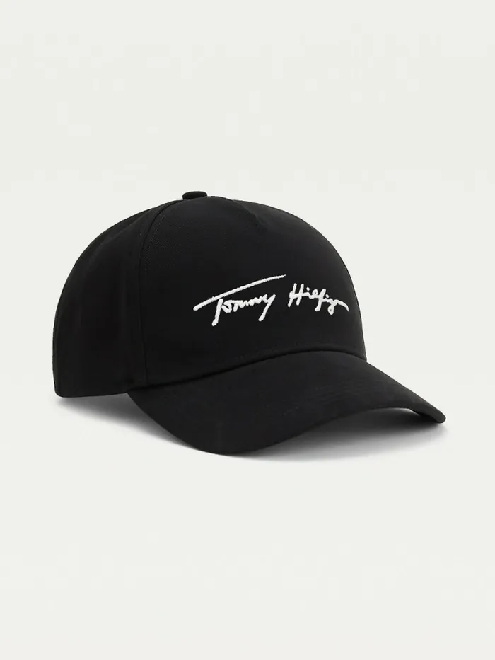 Tommy Hilfiger Lux Studded Organic Cotton Cap Black Womens Hats and Scarves Fashion Tommy Hilfiger Lux Studded Organic Cotton Cap Black Womens Hats and Scarves Fashion