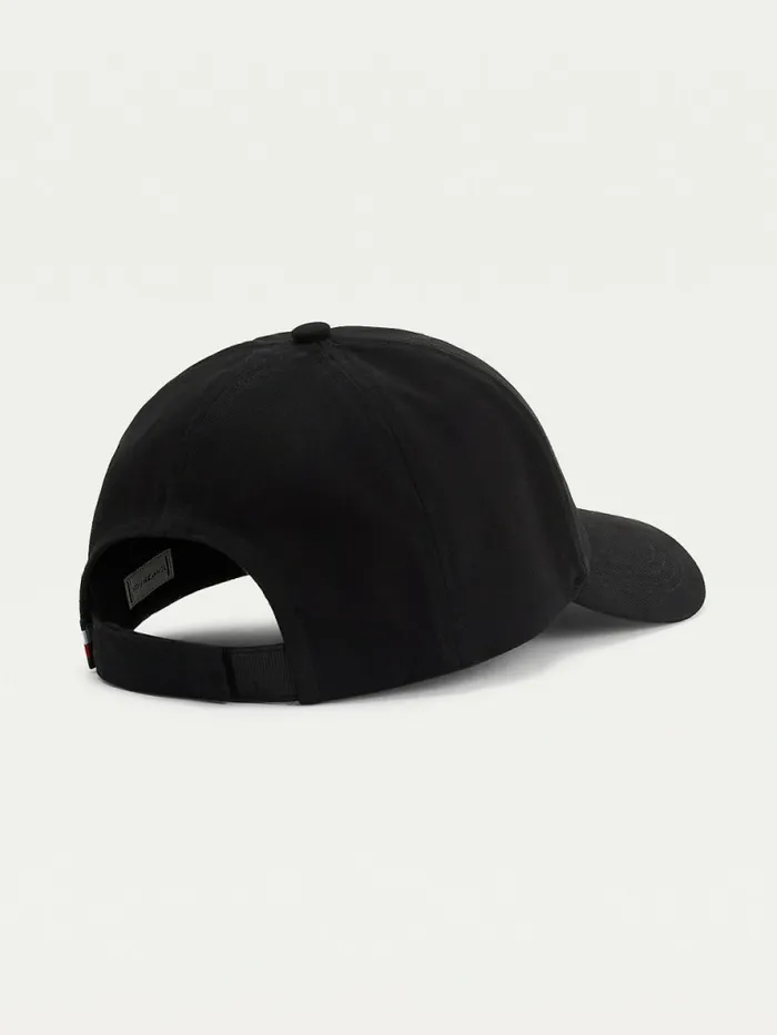 Tommy Hilfiger Lux Studded Organic Cotton Cap Black Womens Hats and Scarves Fashion
