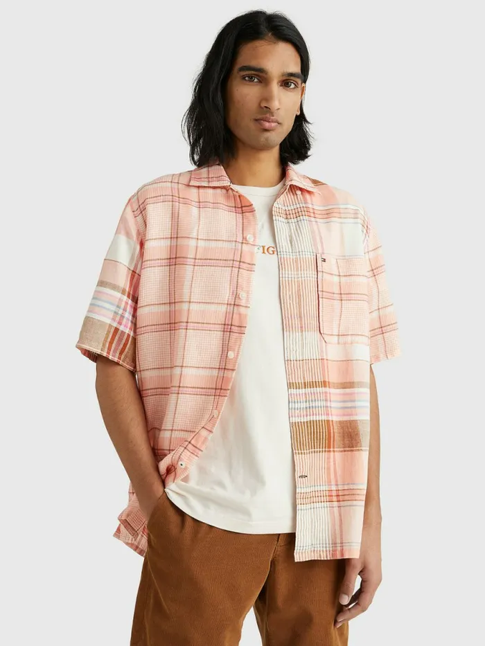 Tommy Hilfiger Madras Check Short Sleeve Shirt Frosty PeachMulti Mens Tracksuits For Sale Tommy Hilfiger Madras Check Short Sleeve Shirt Frosty PeachMulti Mens Tracksuits For Sale